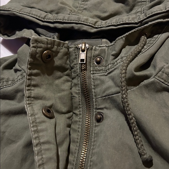 Ambiance Army Green Utility Jacket with Hood - Picture 4 of 6